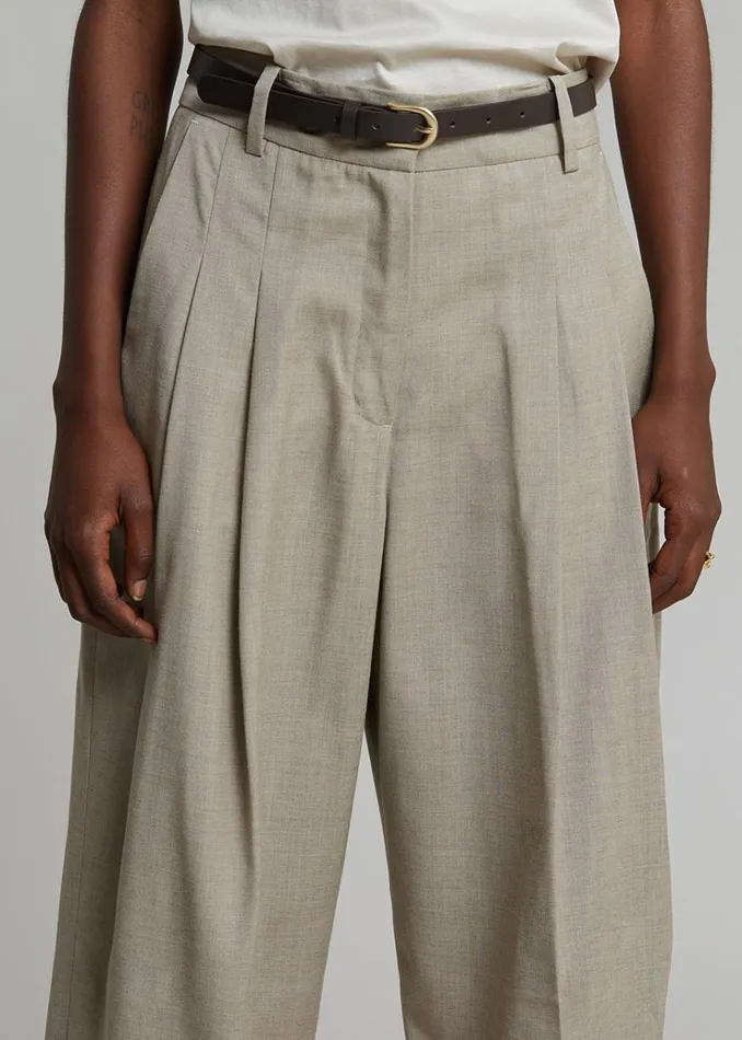 The Frankie Shop Gelso Pleated Trousers 8211 Light Taupe Melange Women Suits