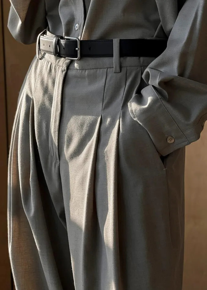 The Frankie Shop Gelso Pleated Trousers 8211 Light Taupe Melange Women Suits