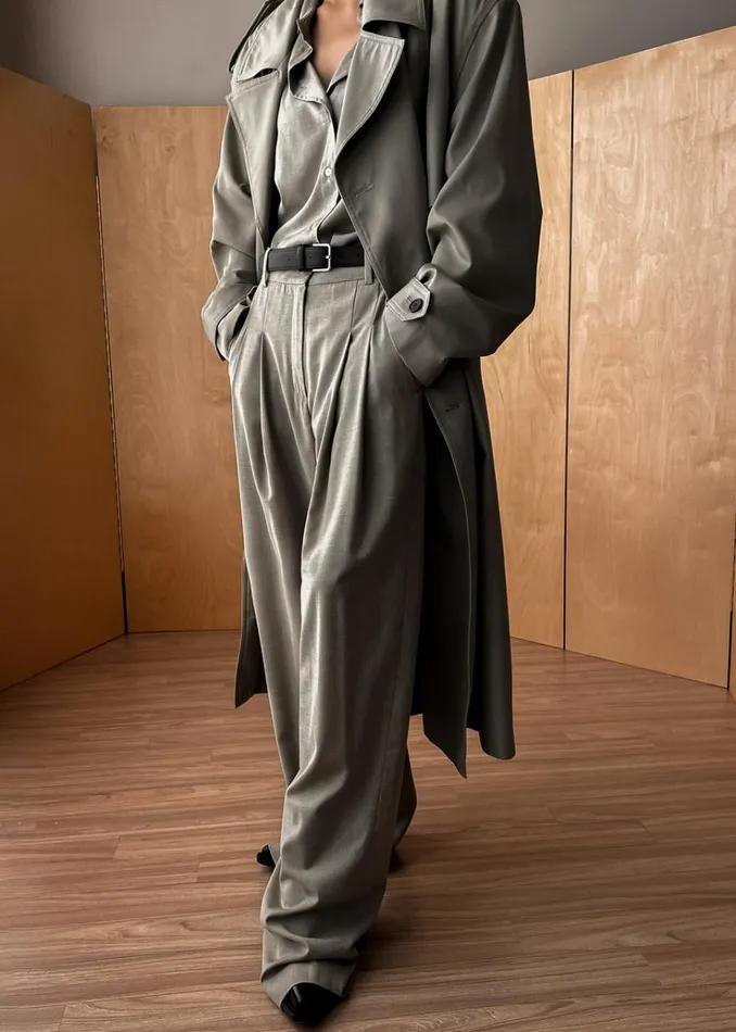 The Frankie Shop Gelso Pleated Trousers 8211 Light Taupe Melange Women Suits