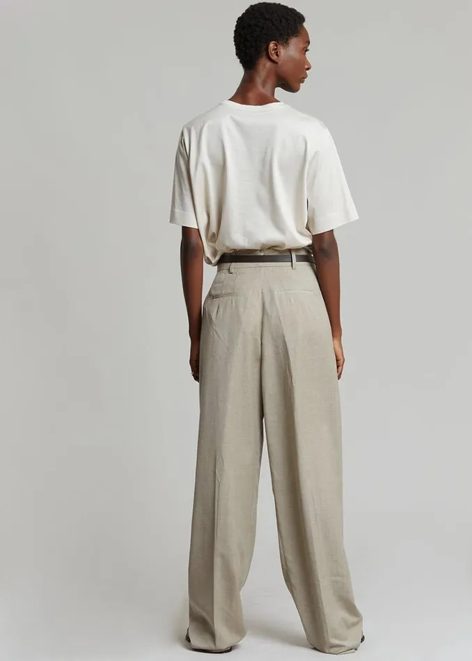 The Frankie Shop Gelso Pleated Trousers 8211 Light Taupe Melange Women Suits