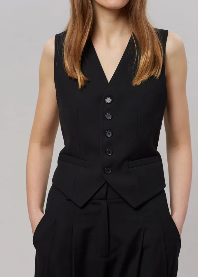 The Frankie Shop Gelso Waistcoat 8211 Black Women Outerwear