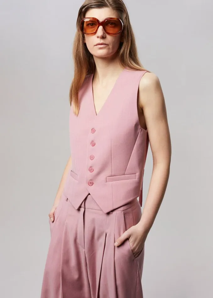 The Frankie Shop Gelso Waistcoat 8211 Rose Women Clothing