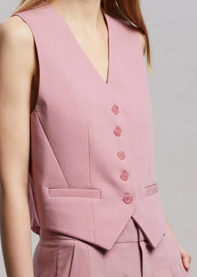 The Frankie Shop Gelso Waistcoat 8211 Rose Women Clothing