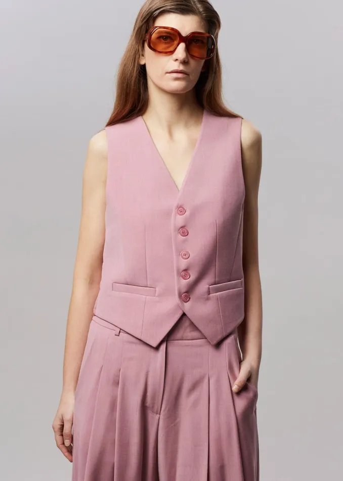 The Frankie Shop Gelso Waistcoat 8211 Rose Women Clothing