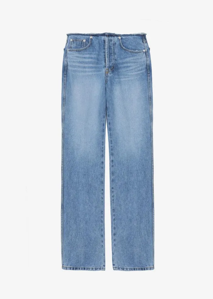The Frankie Shop Genesis Raw Waist Jeans 8211 Worn Wash Women Denim