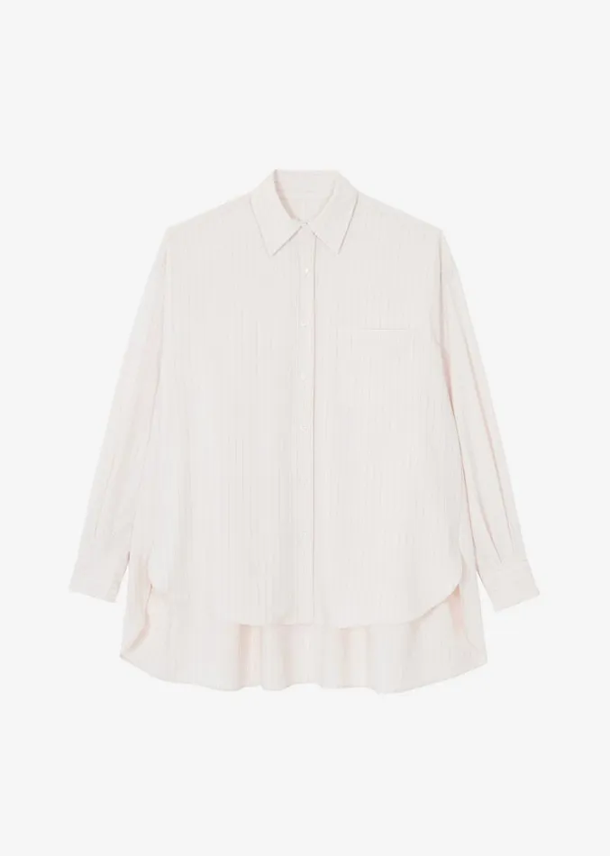 The Frankie Shop Georgia Fluid Shirt 8211 Beige Pinstripe Women Clothing