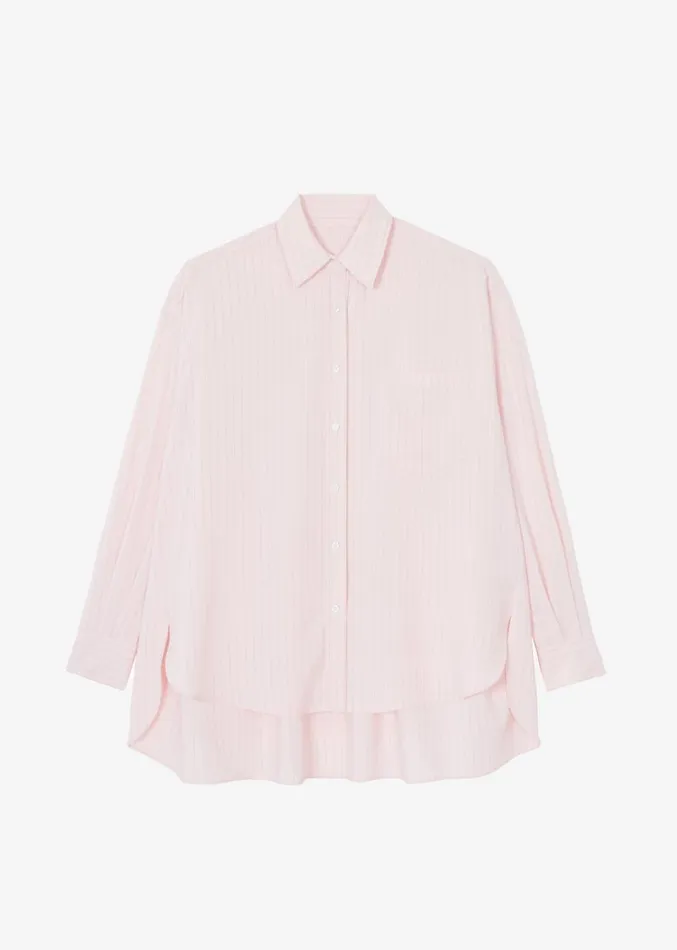 The Frankie Shop Georgia Fluid Shirt 8211 Pink Pinstripe Women Clothing