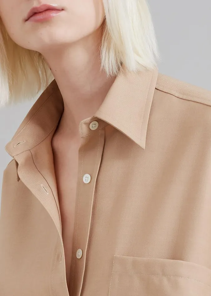 The Frankie Shop Georgia Twill Shirt 8211 Camel Women Tops