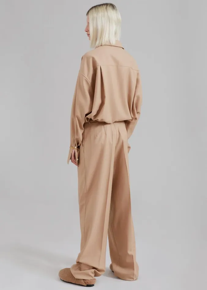 The Frankie Shop Georgia Twill Shirt 8211 Camel Women Tops
