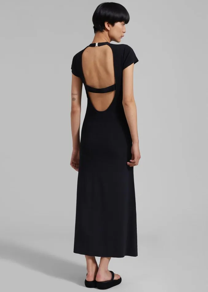 The Frankie Shop GESTUZ MonaGZ Open Back Dress 8211 Black Women Clothing