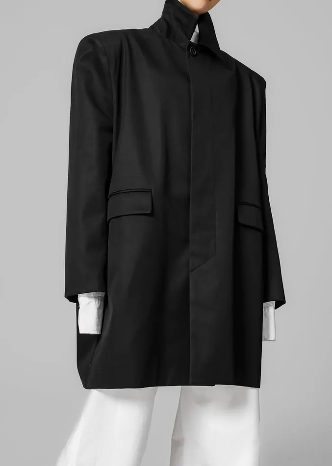 The Frankie Shop Ghent Padded Shoulder Trench 8211 Black Women Clothing