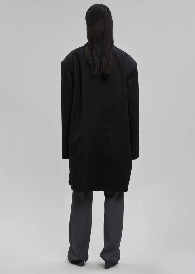 The Frankie Shop Ghent Padded Shoulder Trench 8211 Black Women Clothing