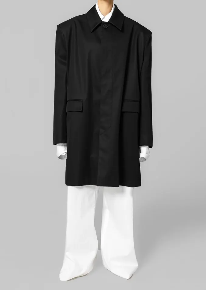 The Frankie Shop Ghent Padded Shoulder Trench 8211 Black Women Clothing