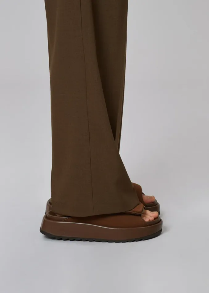 The Frankie Shop Gia Borghini Gia 1 Padded Slides 8211 Coffee Brown Women Shoes