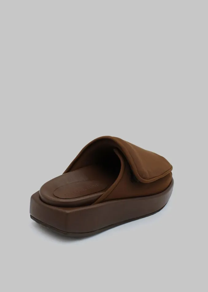 The Frankie Shop Gia Borghini Gia 1 Padded Slides 8211 Coffee Brown Women Shoes