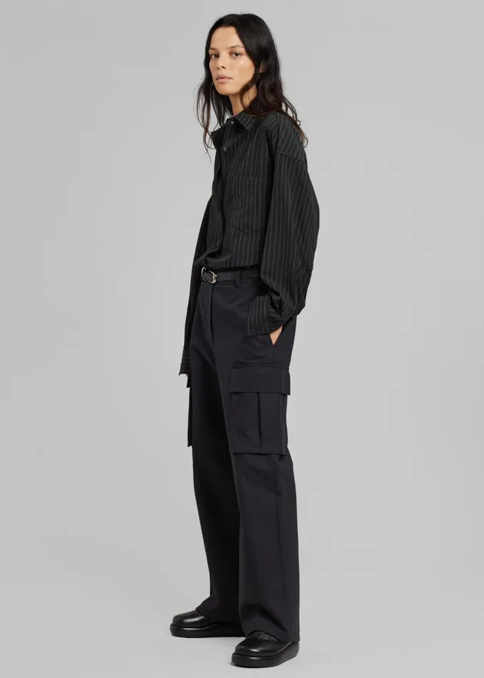The Frankie Shop Gia Cargo Pants 8211 Black Women Clothing