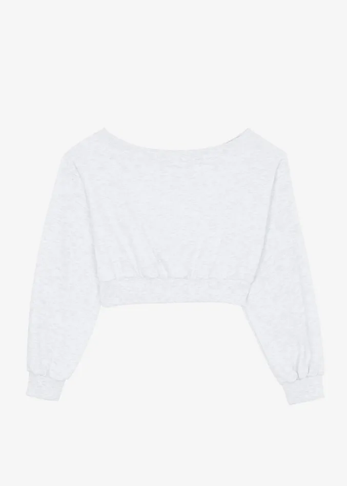 The Frankie Shop Gine Cropped Sweatshirt 8211 Grey Melange Women Clothing