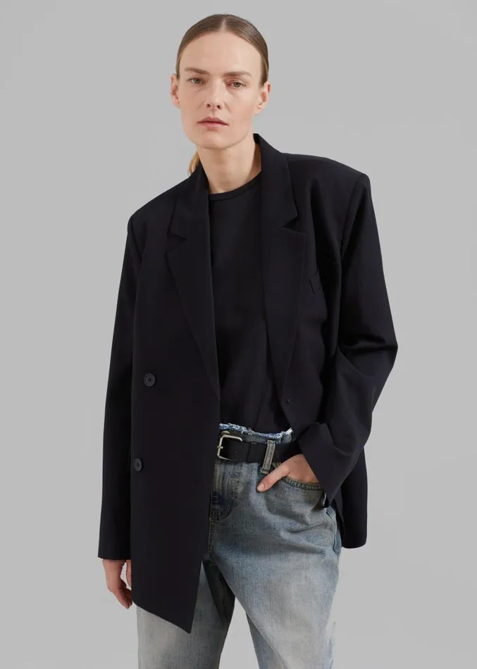 The Frankie Shop Girona Open Back Blazer 8211 Black Women Clothing