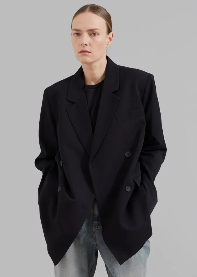 The Frankie Shop Girona Open Back Blazer 8211 Black Women Clothing