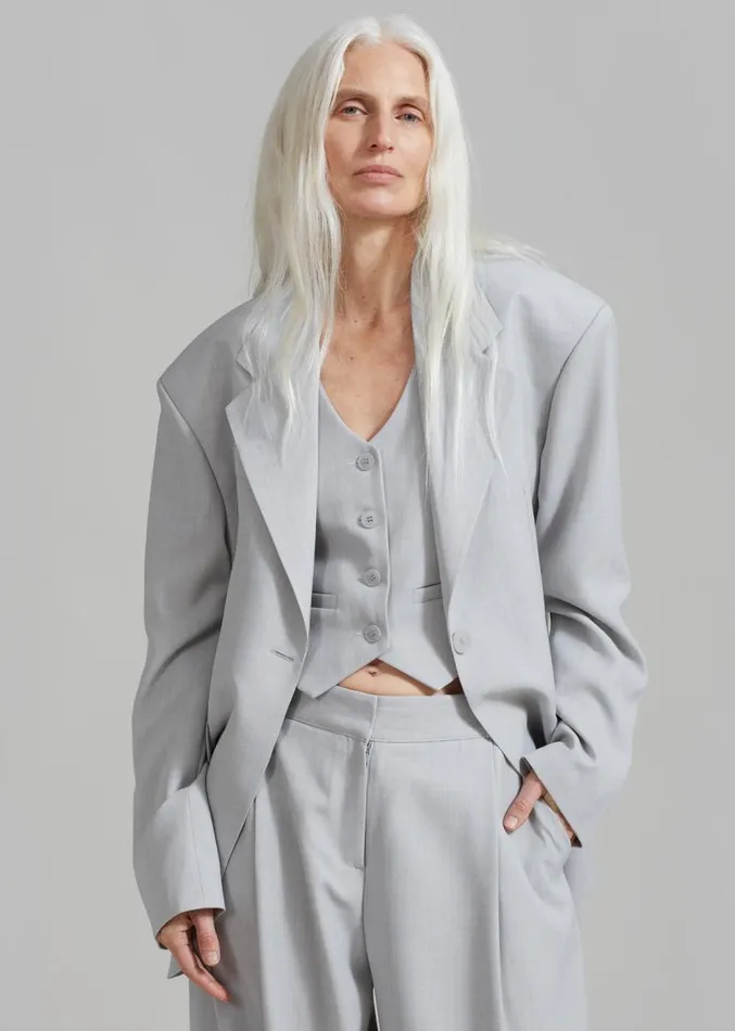 The Frankie Shop Gladys Blazer 8211 Grey Women Suits