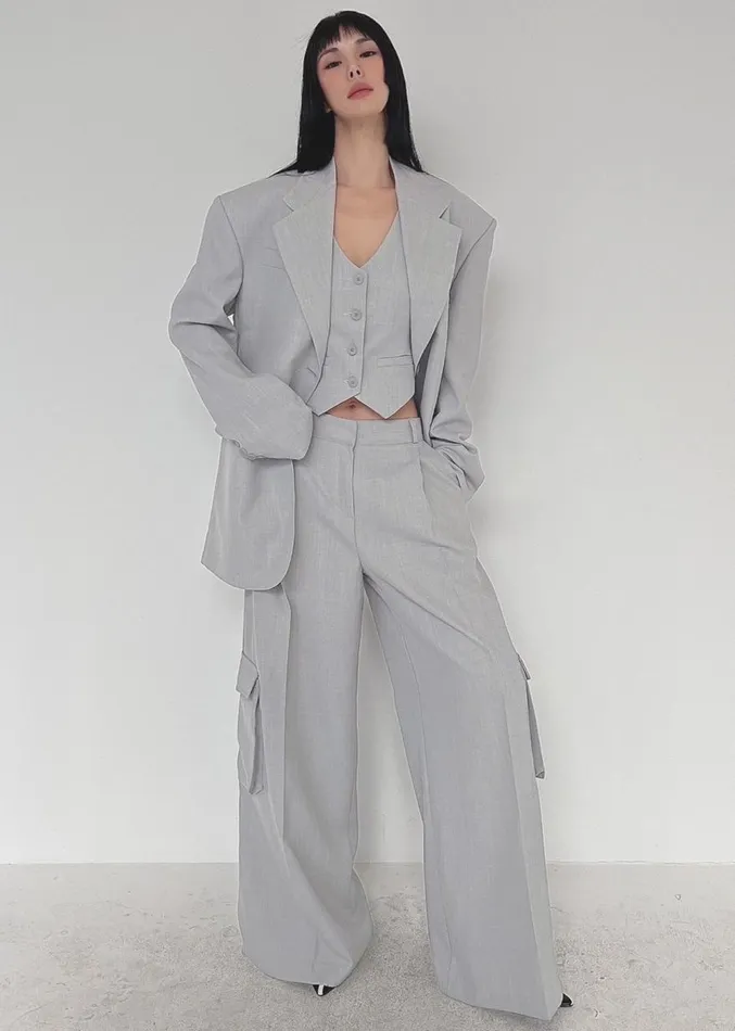 The Frankie Shop Gladys Blazer 8211 Grey Women Suits