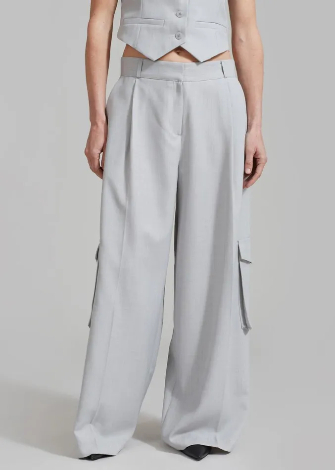 The Frankie Shop Gladys Cargo Pants 8211 Grey Women Suits