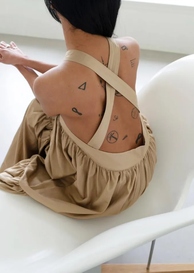The Frankie Shop Gracie Halter Maxi Dress 8211 Beige Women Clothing