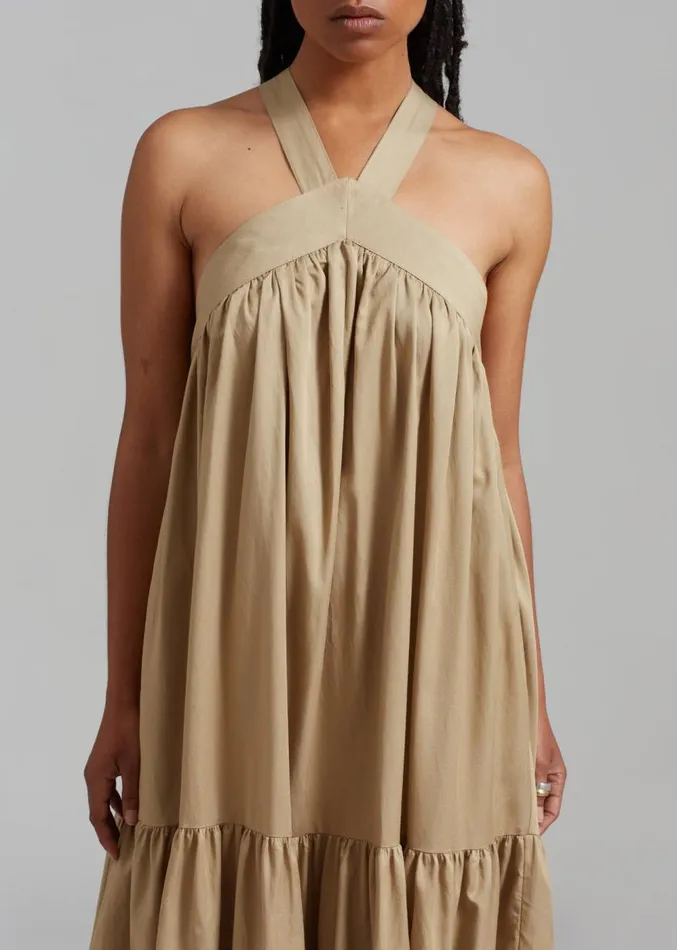 The Frankie Shop Gracie Halter Maxi Dress 8211 Beige Women Clothing