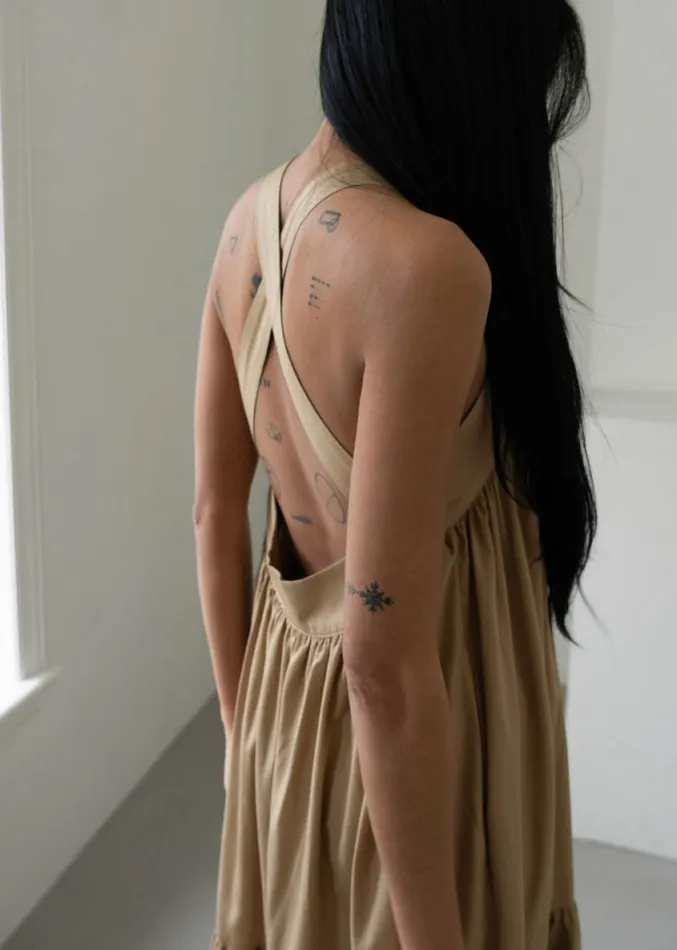 The Frankie Shop Gracie Halter Maxi Dress 8211 Beige Women Clothing