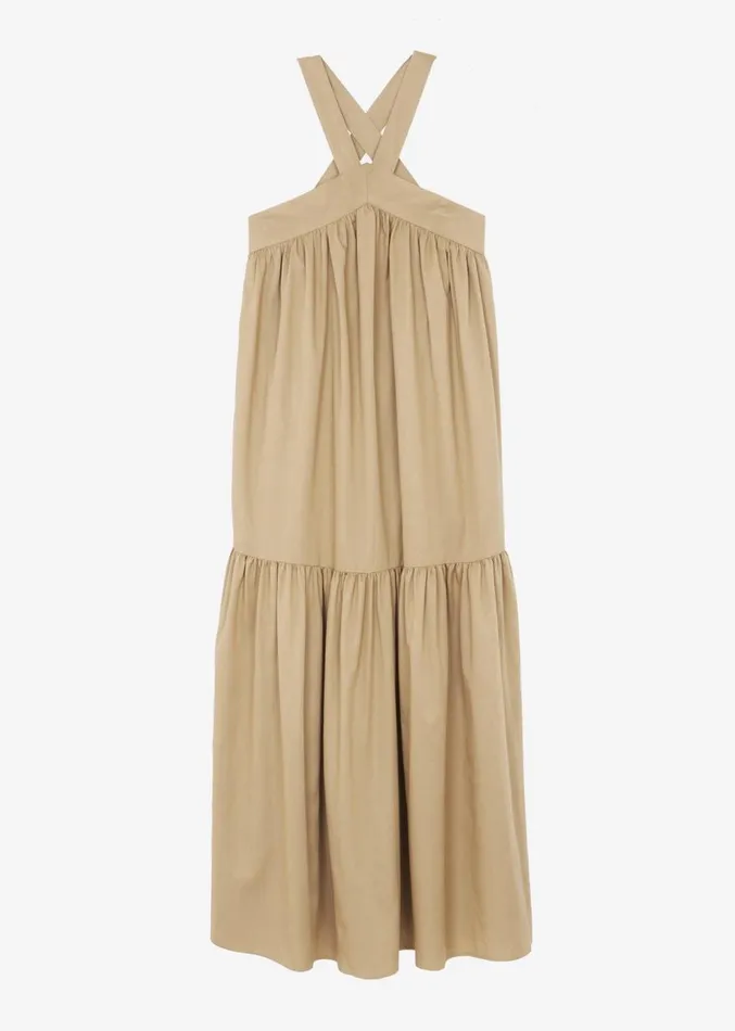 The Frankie Shop Gracie Halter Maxi Dress 8211 Beige Women Clothing