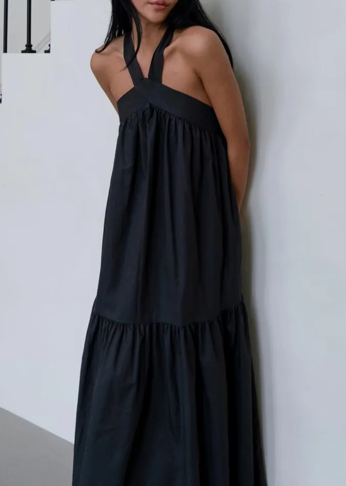 The Frankie Shop Gracie Halter Maxi Dress 8211 Charcoal Women Clothing
