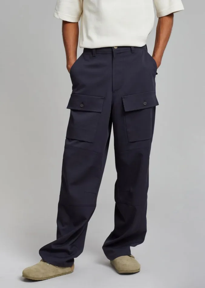 The Frankie Shop Grant Cargo Pants 8211 Navy Men Bottoms