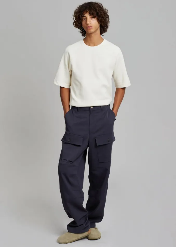 The Frankie Shop Grant Cargo Pants 8211 Navy Men Bottoms