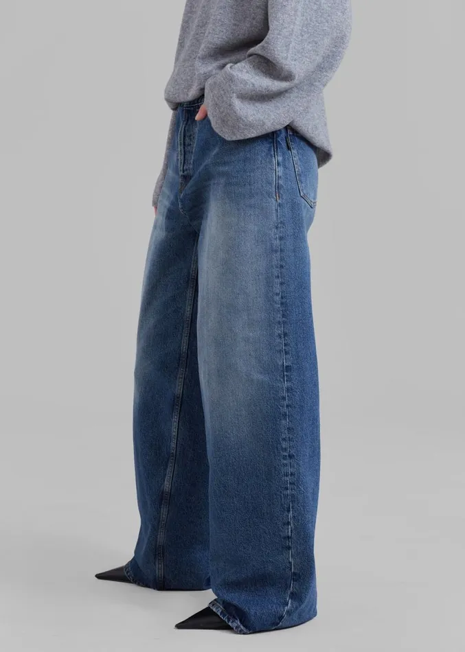 The Frankie Shop Haikure Bethany Pants 8211 Mid Blue Women Bottoms
