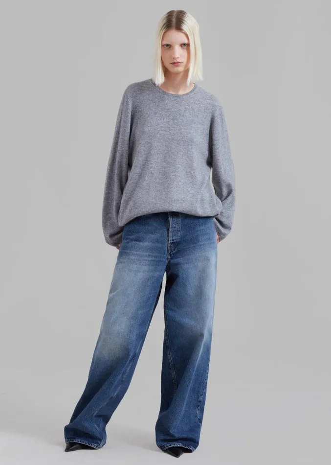 The Frankie Shop Haikure Bethany Pants 8211 Mid Blue Women Bottoms