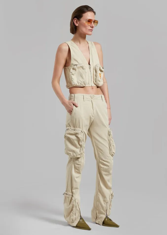 The Frankie Shop Haikure Carry Pants 8211 Barley Women Bottoms