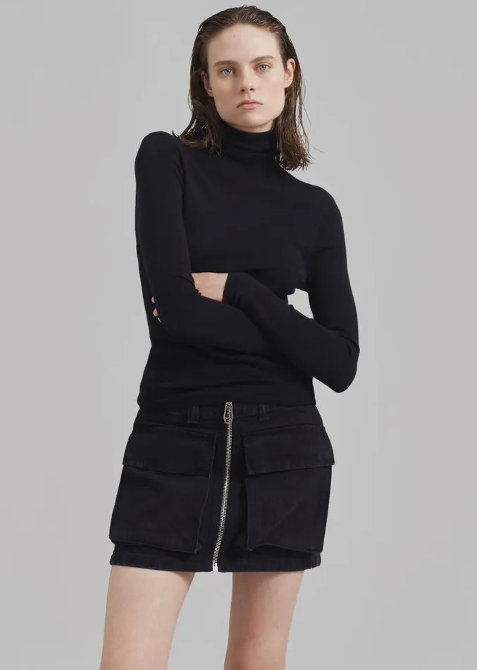 The Frankie Shop Haikure Molly Mini Skirt 8211 Black Stone Women Bottoms