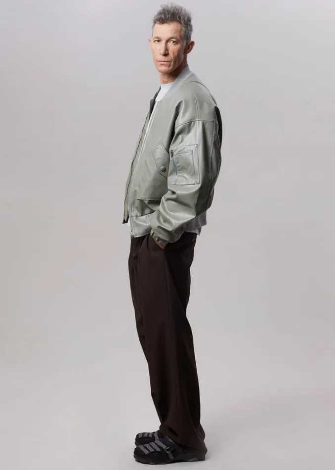 The Frankie Shop Hane Faux Leather Bomber 8211 Eucalyptus MenWomen Outerwear