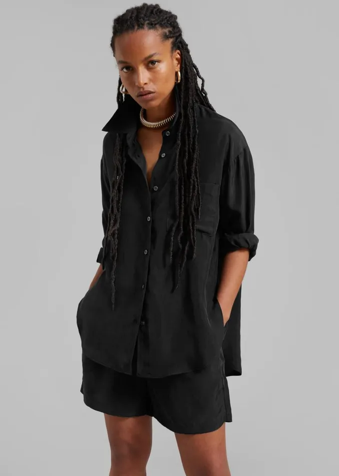 The Frankie Shop Haneul Shirt 8211 Black Women Tops