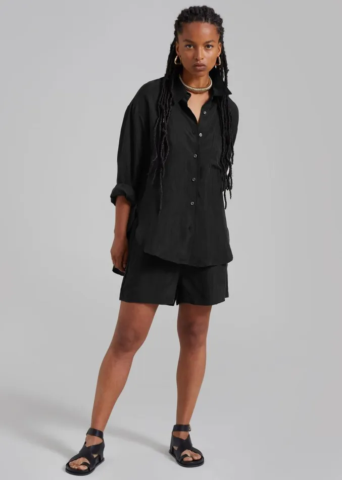 The Frankie Shop Haneul Shirt 8211 Black Women Tops