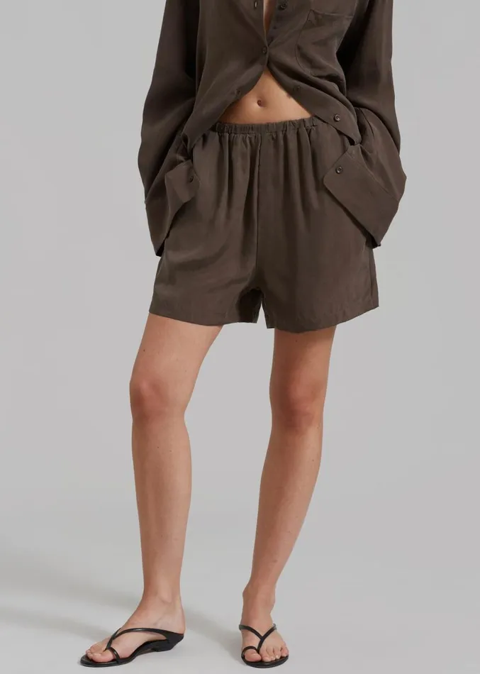 The Frankie Shop Haneul Shorts 8211 Brown Women Clothing