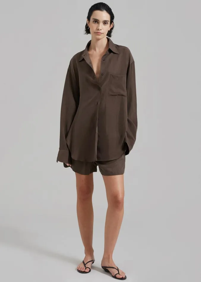 The Frankie Shop Haneul Shorts 8211 Brown Women Clothing