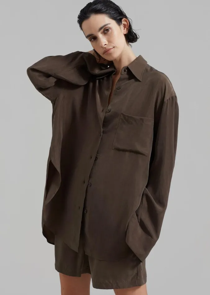 The Frankie Shop Haneul Shorts 8211 Brown Women Clothing