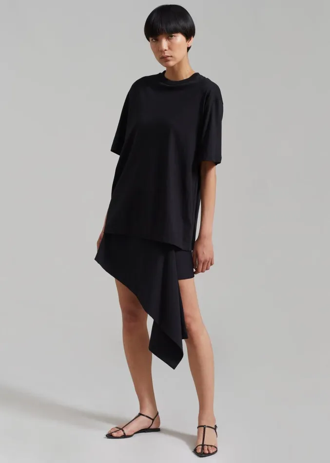 The Frankie Shop Iris Asymmetrical Mini Skirt 8211 Black Women Clothing
