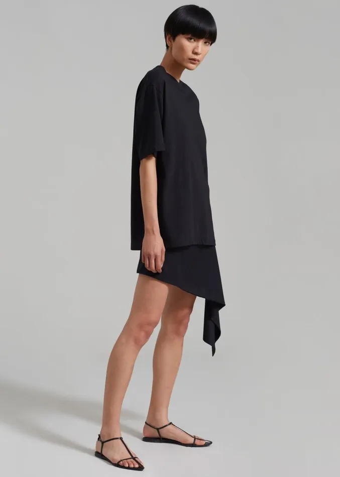 The Frankie Shop Iris Asymmetrical Mini Skirt 8211 Black Women Clothing