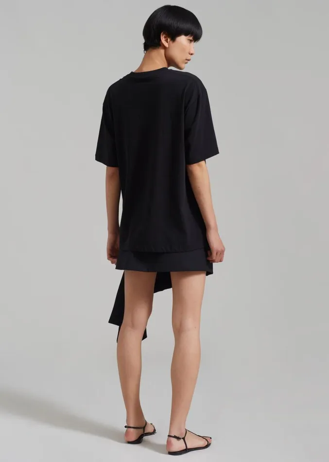 The Frankie Shop Iris Asymmetrical Mini Skirt 8211 Black Women Clothing