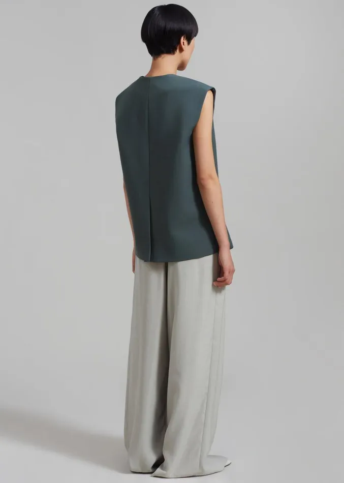 The Frankie Shop Isla Oversized Vest 8211 Bottle Green Women Outerwear