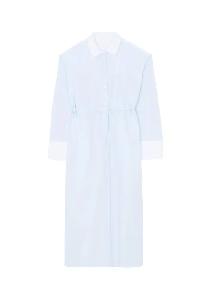 The Frankie Shop Ivy Contrast Cuff Shirt Dress 8211 Light Blue Stripe Women Dresses