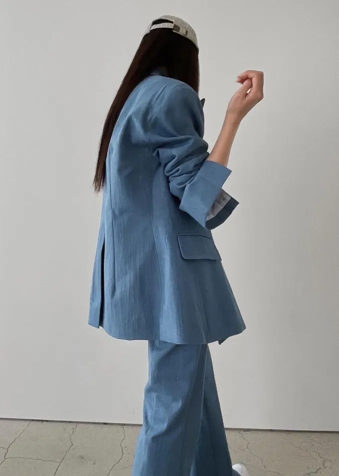 The Frankie Shop Jan Denim Blazer 8211 Blue Women Outerwear