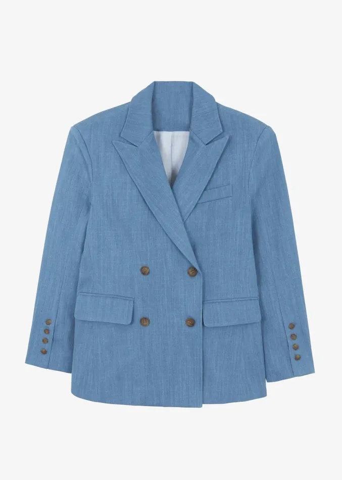 The Frankie Shop Jan Denim Blazer 8211 Blue Women Outerwear